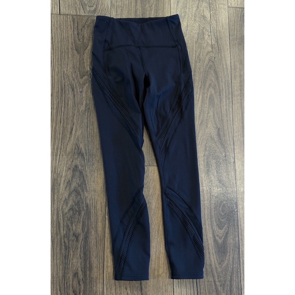 Lululemon High Times Tech Mesh Crop Leggings Black Women's Size 4 Yoga